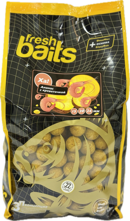 Ха! Ананас с креветочкой 20 мм, 3 кг