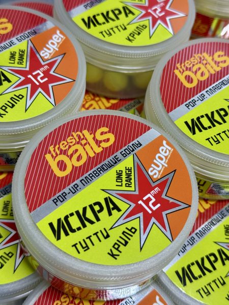 Искра. ТуттиКриль. Флюоресцентные плавающие бойлы 12 мм 30 г